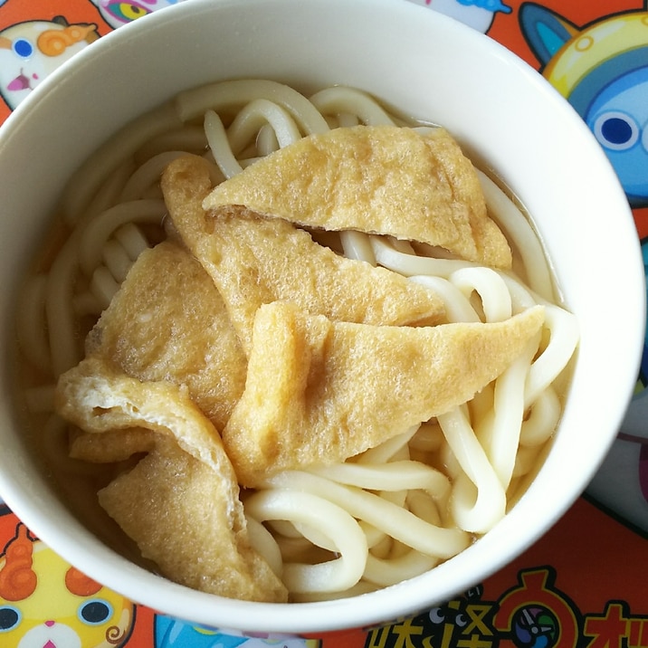 鶏ガラとほんだしできつねうどん